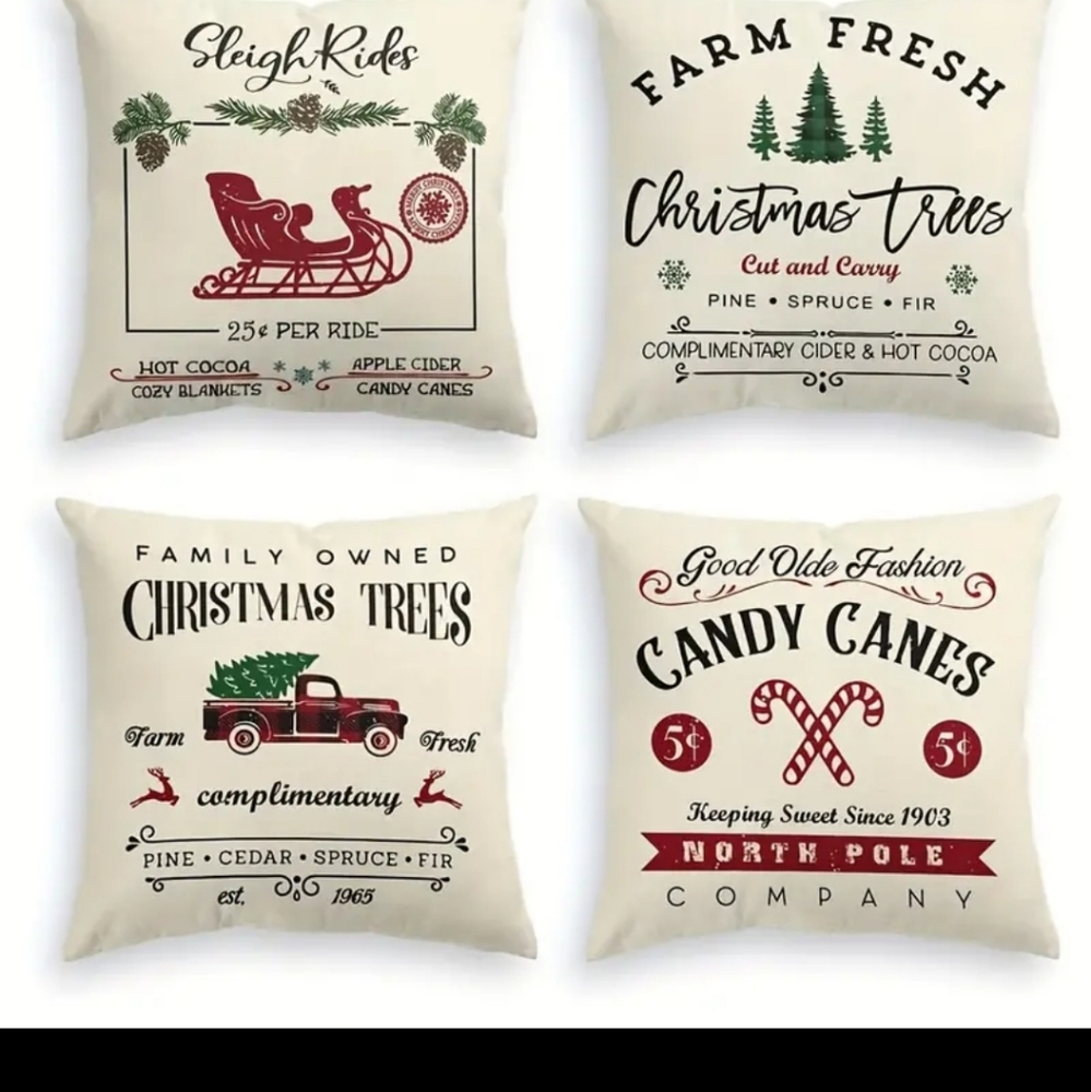 Set of 4 Christmas 18x18 Pillow covers